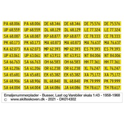 Gule emalje nummerplader 1:43