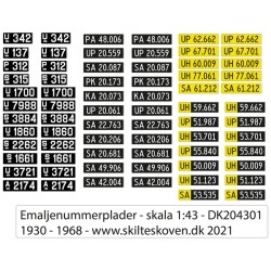 Nummerplader 1930-68 1:43